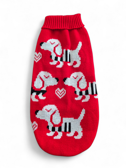 Gebreid hondentruitje met teckeltjes