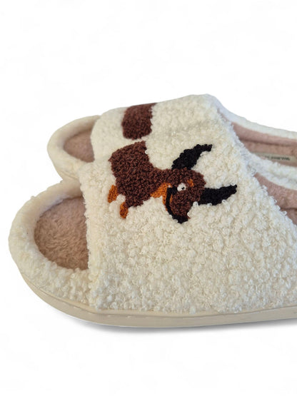 Pluchen slippers happy teckel