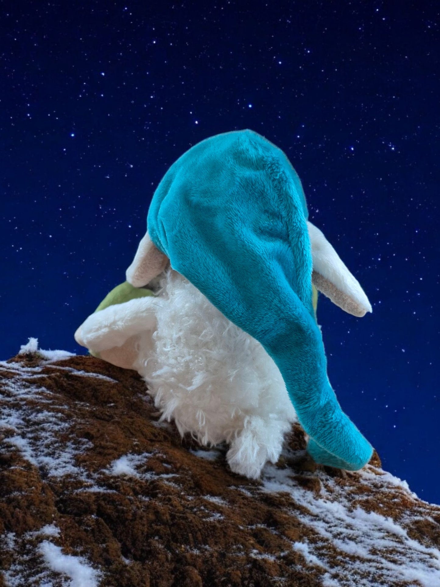 Schattig schaapje met kikkerpantoffels en slaapmuts (zonder squeaker)