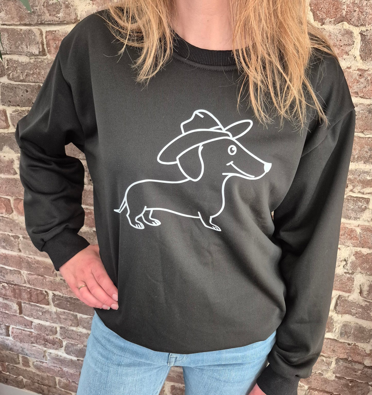 Sweater met cowboy teckel