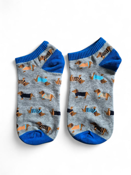 Teckel enkelsokken grijs/blauw 35-38