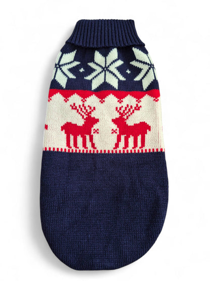 Teckel kersttrui met rendieren, voor slanke teckels