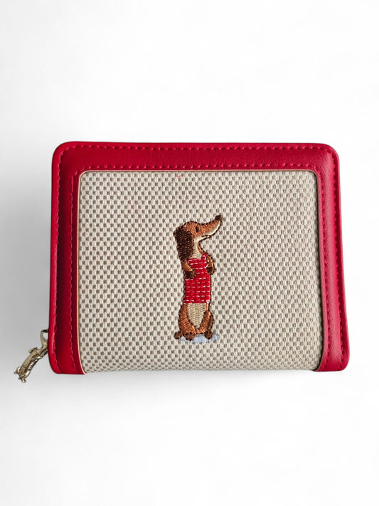 Superleuke teckelportemonnee rood