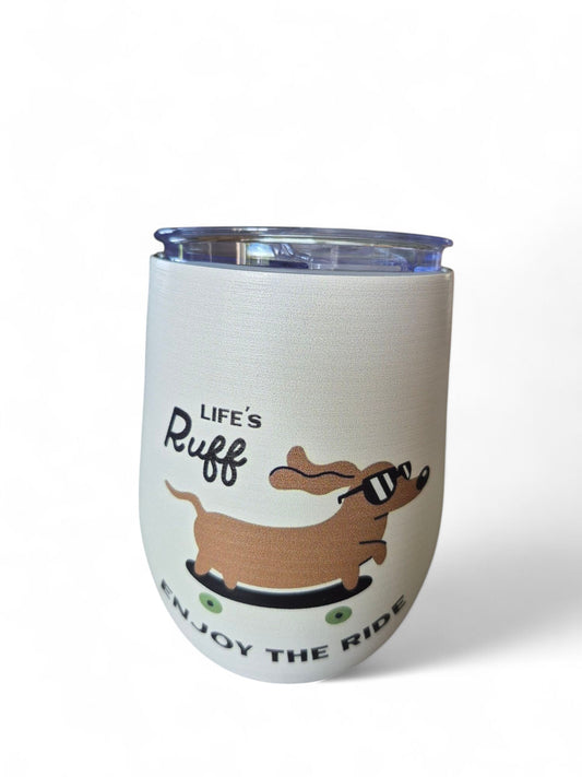 Thermos koffiemok 'Life's ruff, enjoy the ride'
