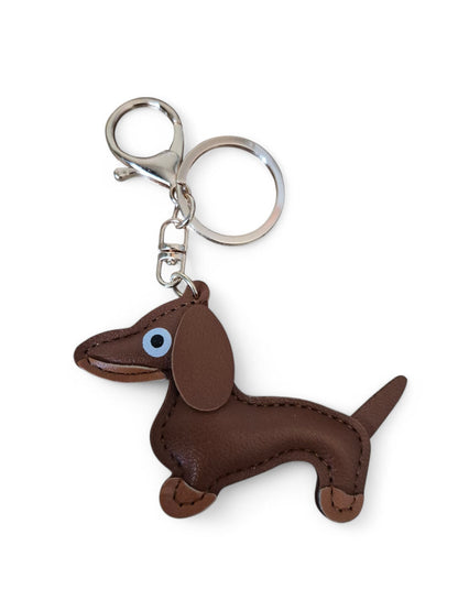 Leuke lederlook teckel sleutelhanger