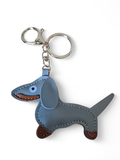 Leuke lederlook teckel sleutelhanger