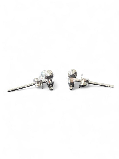 Fijne sterling silver teckel oorstekers