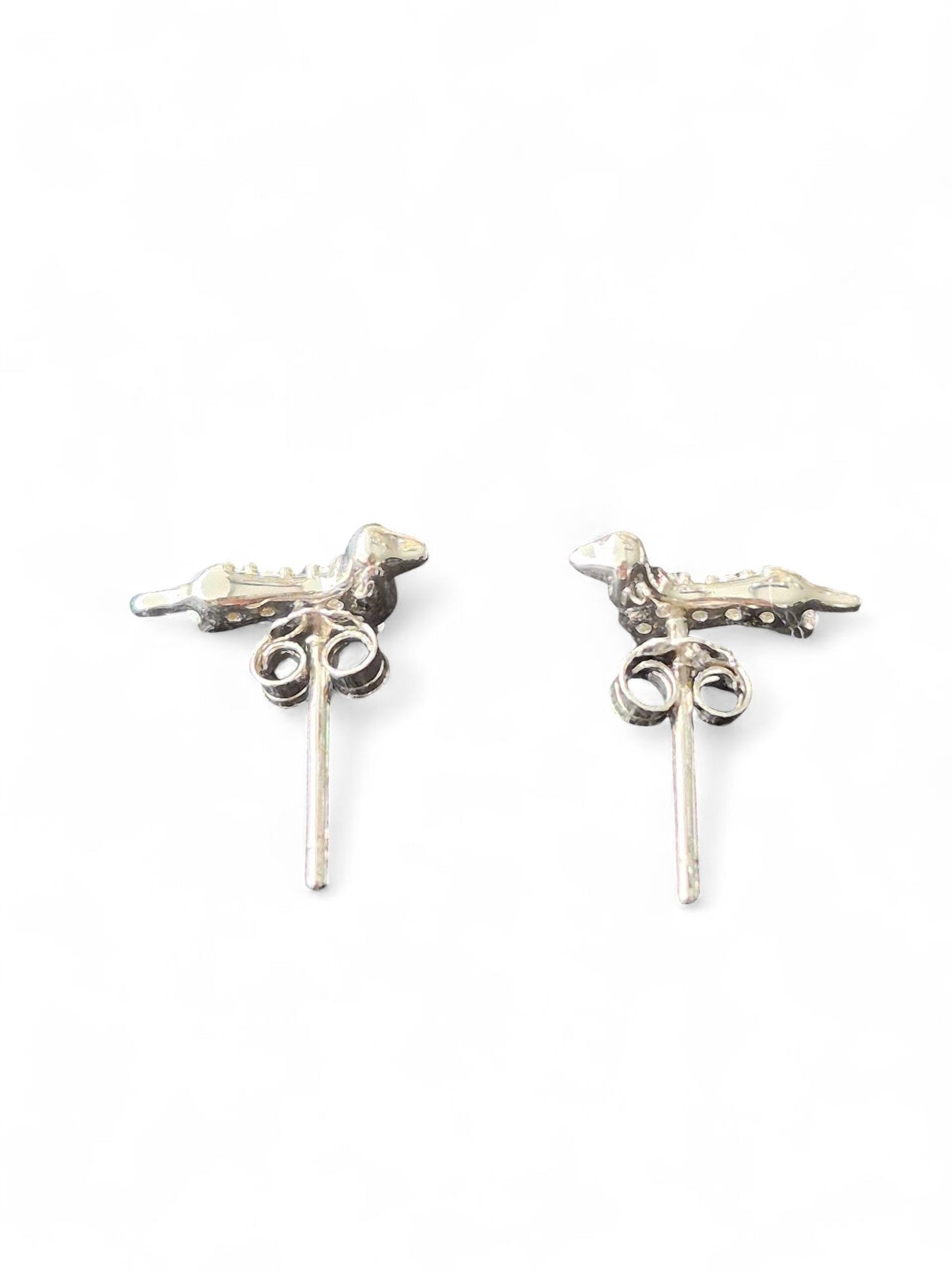 Fijne sterling silver teckel oorstekers