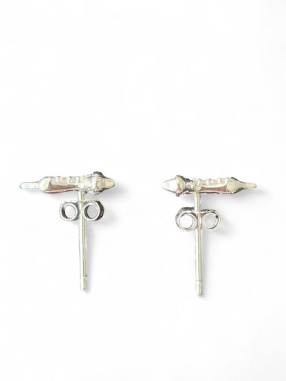 Fijne sterling silver teckel oorstekers