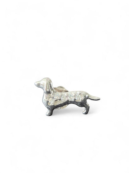 Fijne sterling silver teckel oorstekers